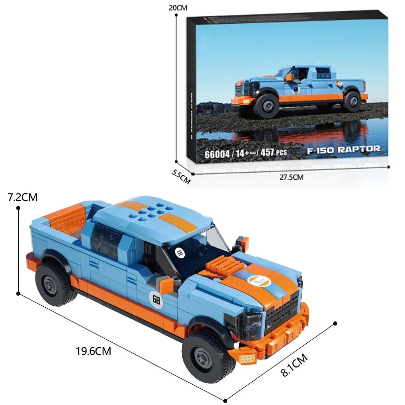 457PCS F-150 Pickup Truck Building Blocks City Freight Truck or Travel Trailer Model Bricks