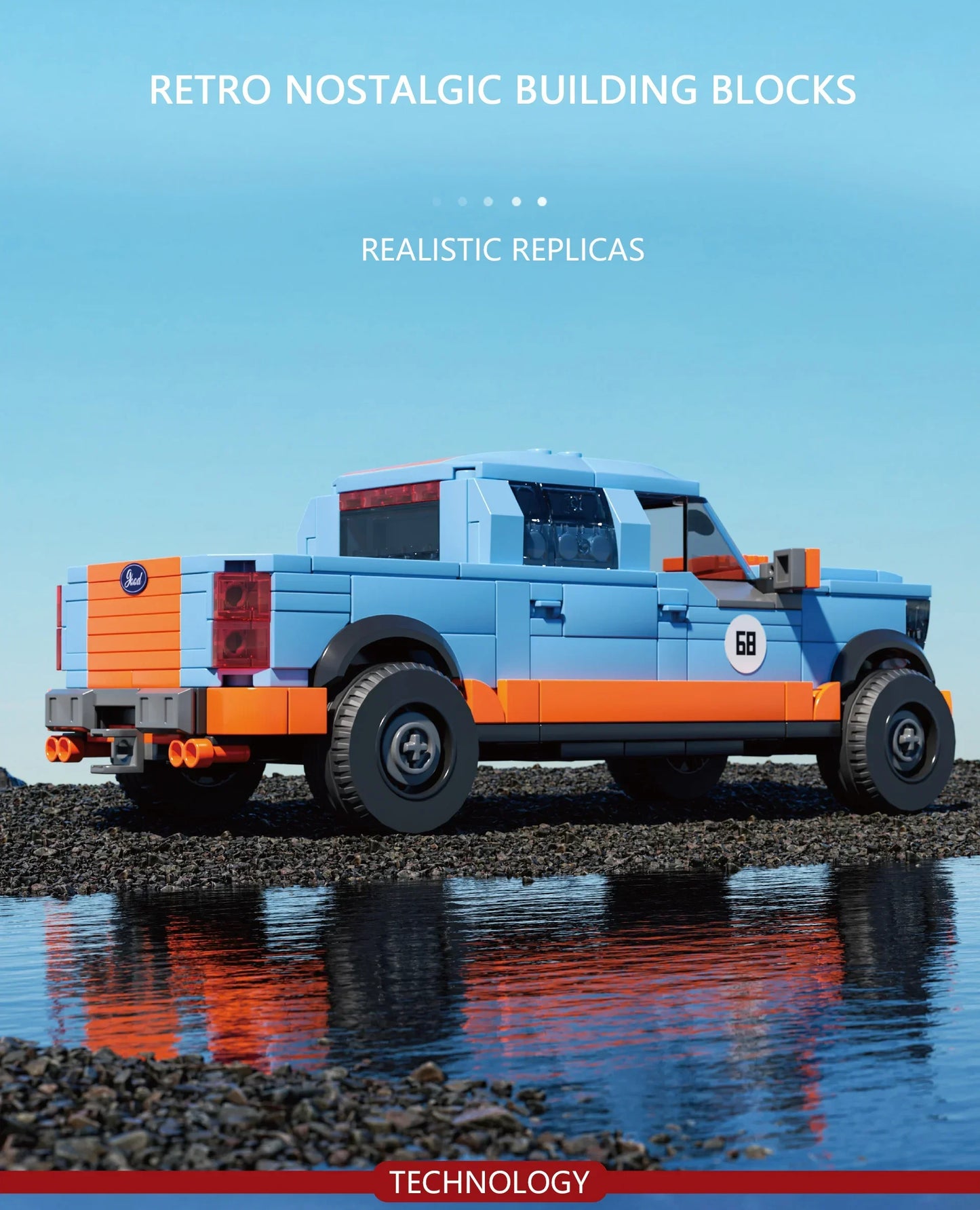 457PCS F-150 Pickup Truck Building Blocks City Freight Truck or Travel Trailer Model Bricks