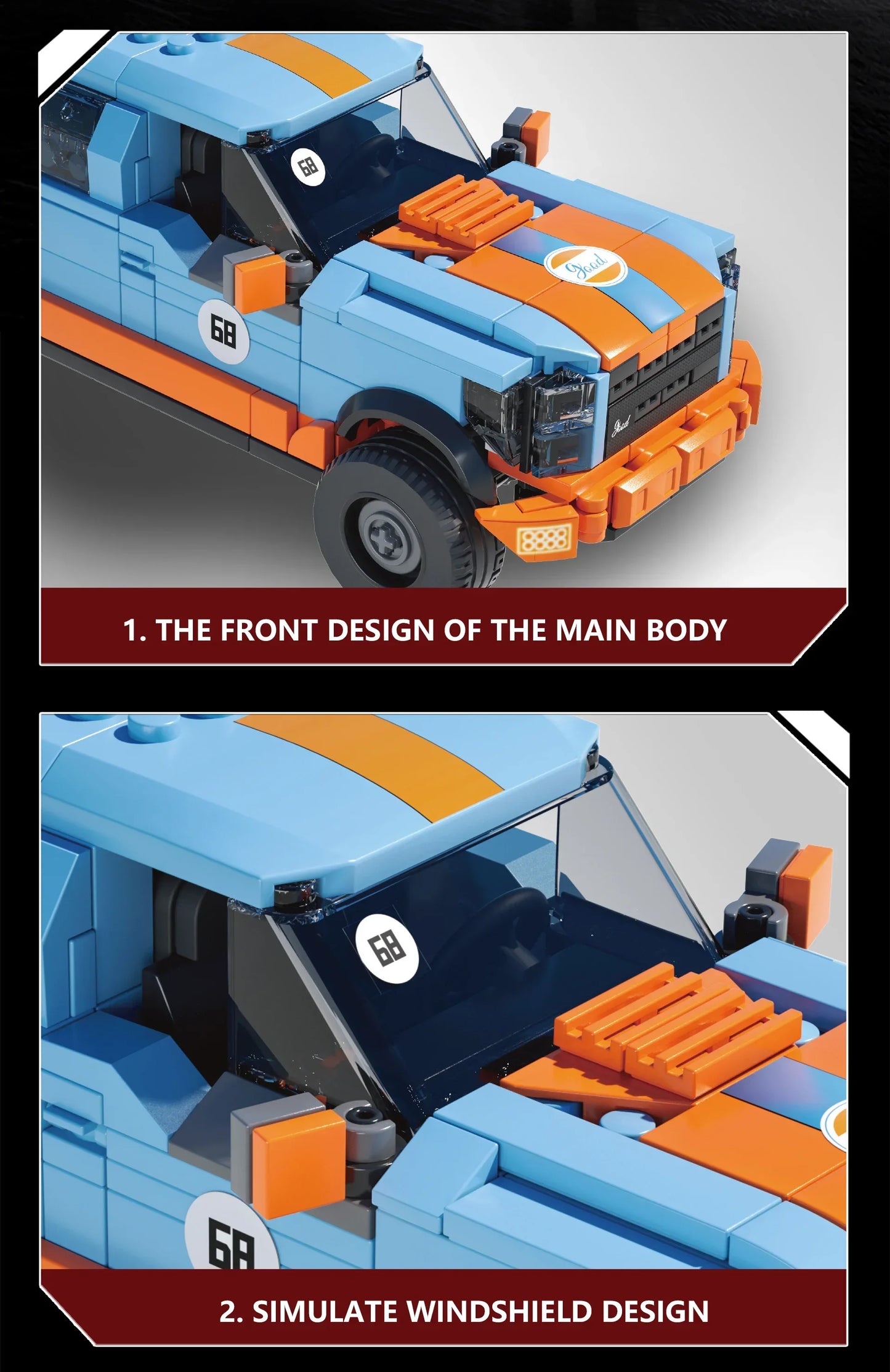 457PCS F-150 Pickup Truck Building Blocks City Freight Truck or Travel Trailer Model Bricks