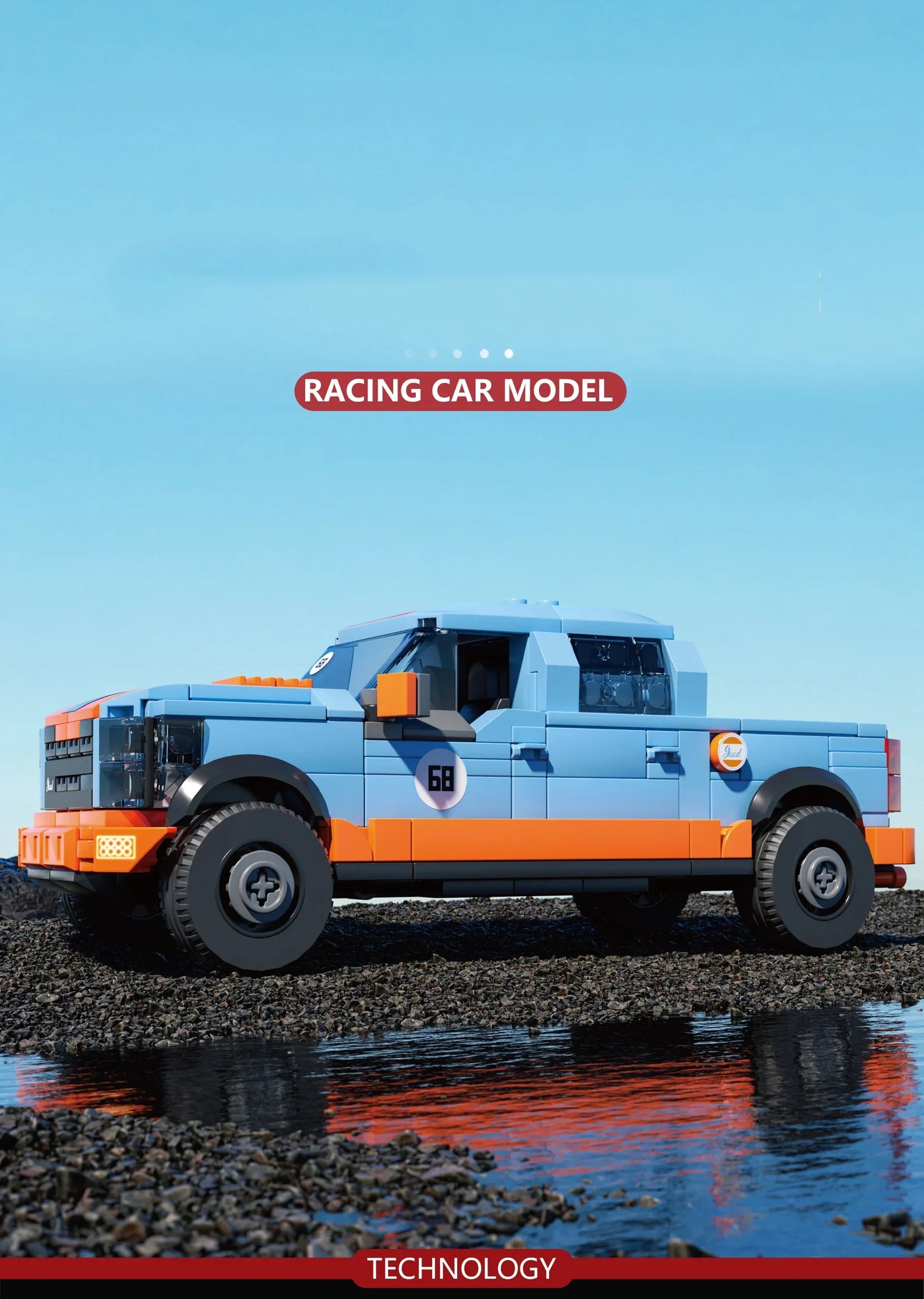 457PCS F-150 Pickup Truck Building Blocks City Freight Truck or Travel Trailer Model Bricks